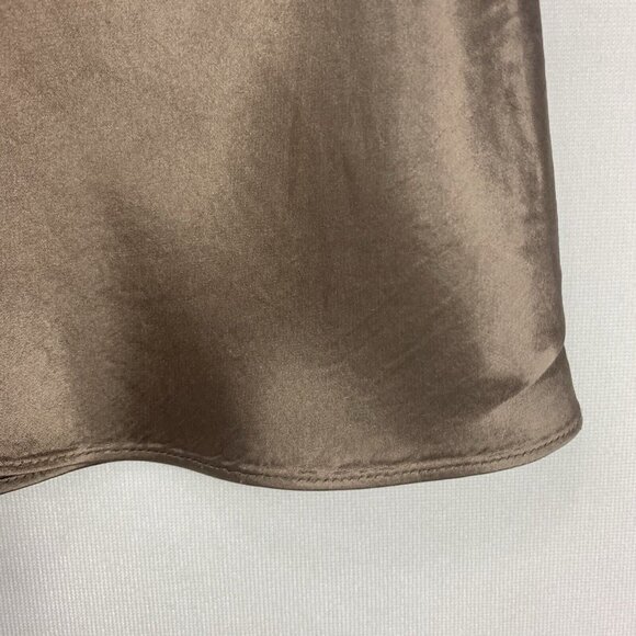 Vince Satin Camisole Taupe Cami Sleeveless Top Brown Size L - Picture 5 of 8